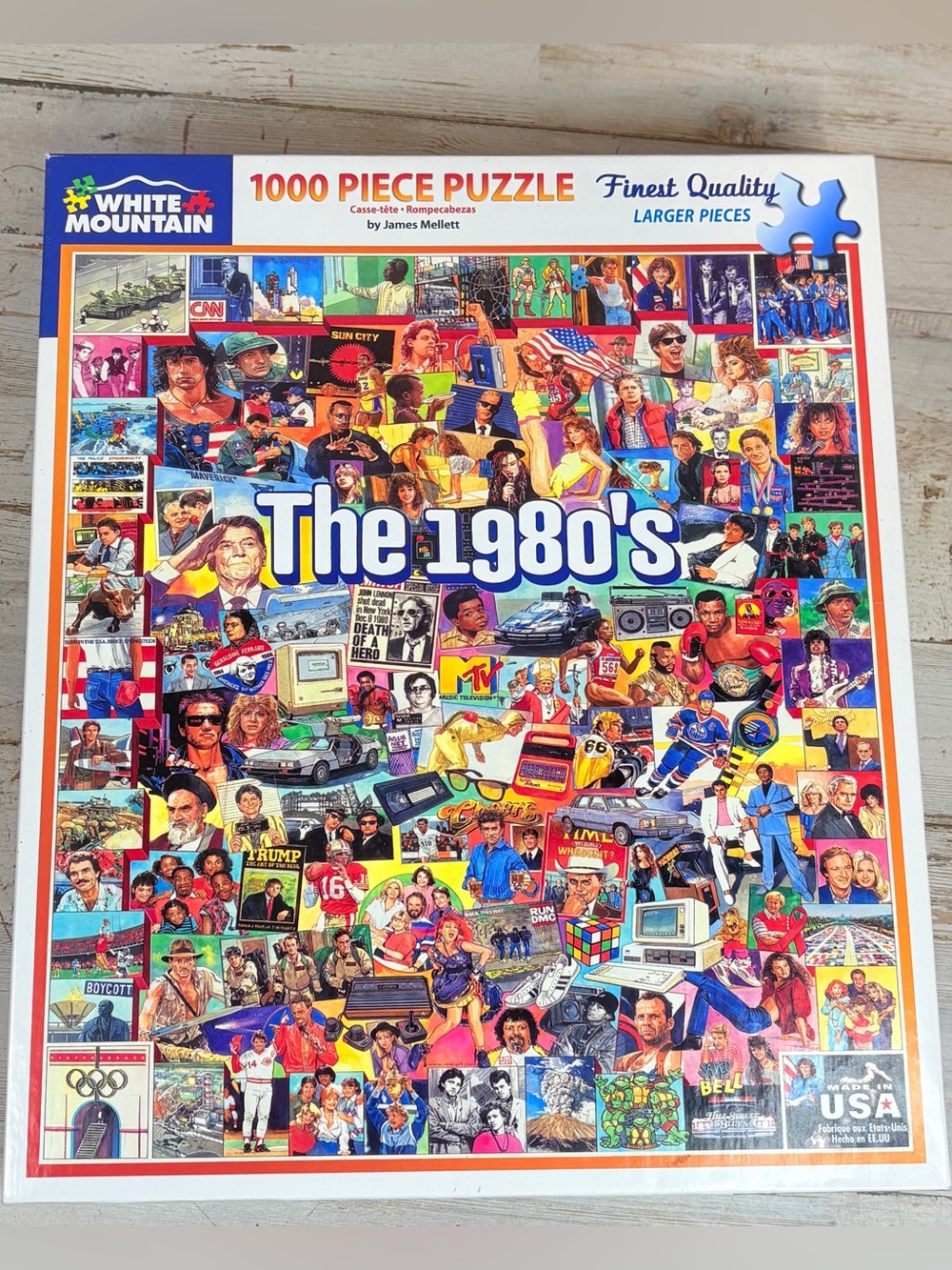 White Mountain Puzzle The 1980’s 1000 Piece Jigsaw Puzzle Retro Nostalgia
